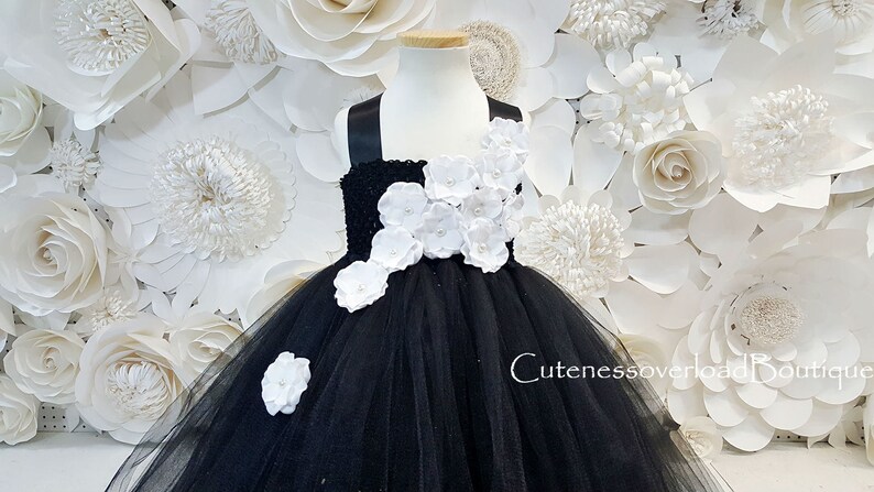 Black Tutu Dress-Black Flower Girl Tutu Dress-Black Dress-Black Girls Dress-Black Wedding Dress-Black Fancy Tutu Dress-Black Baby Dress