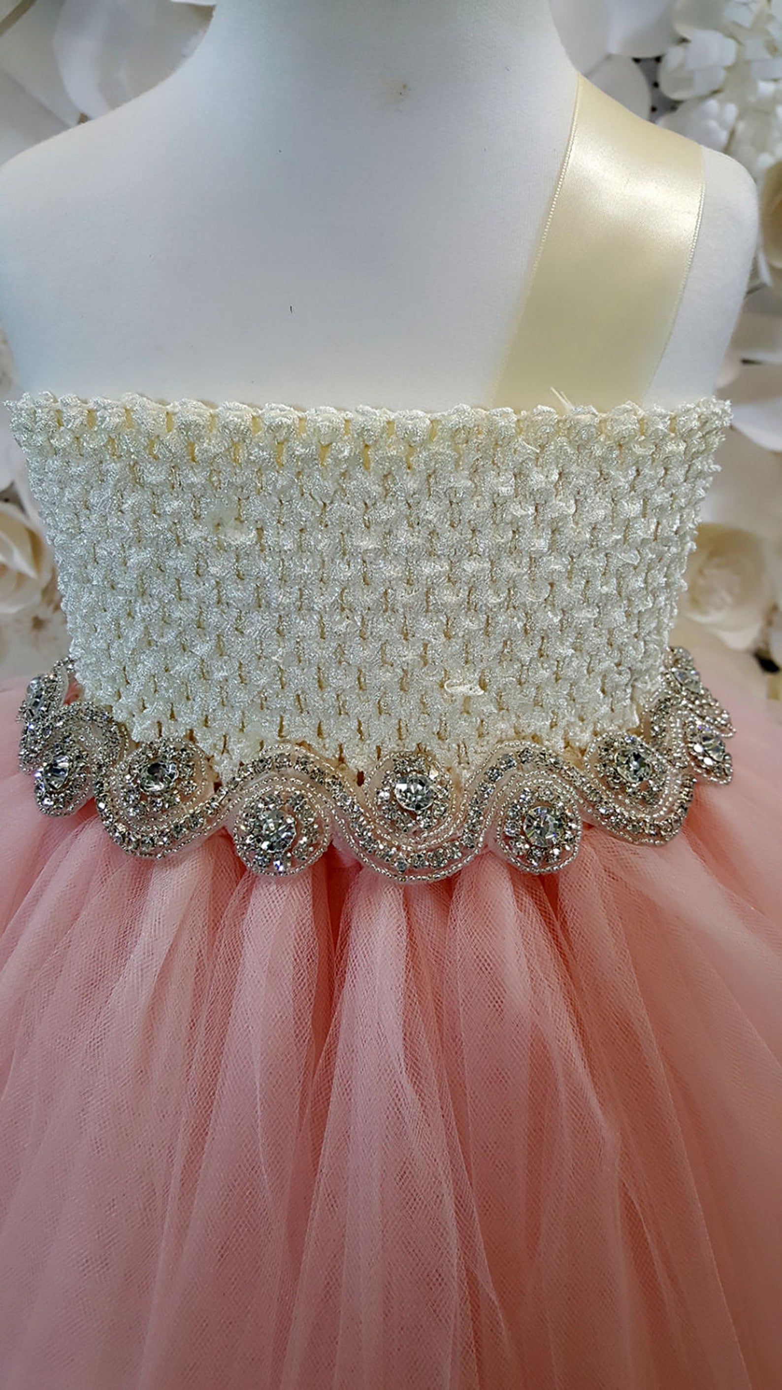 Blush and Ivory Flower Girl Tutu Dressblush Tutu Dressflower Etsy