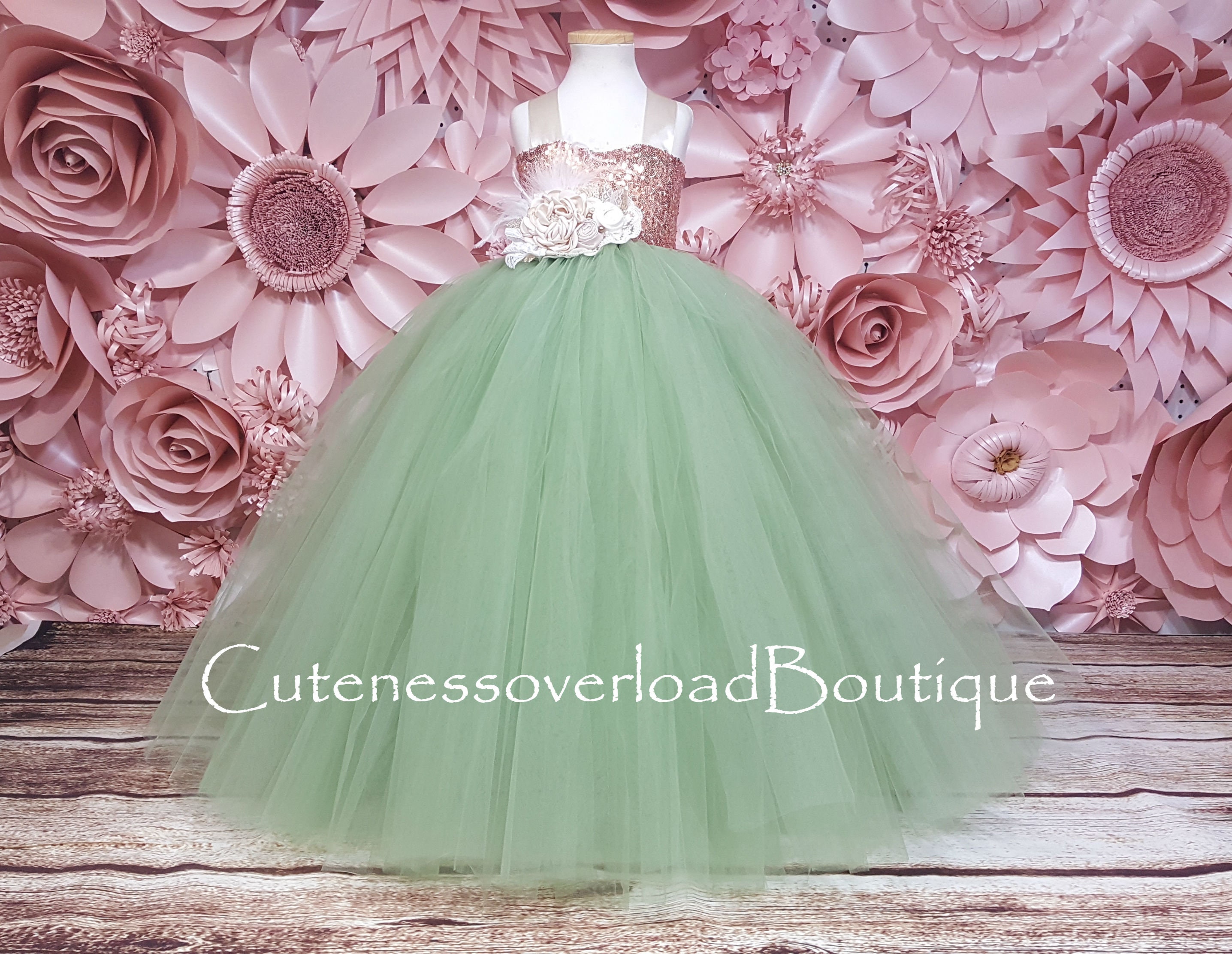 Sage Green Tutu Dresssage Green Flower Girl Tutu Dresssage Etsy