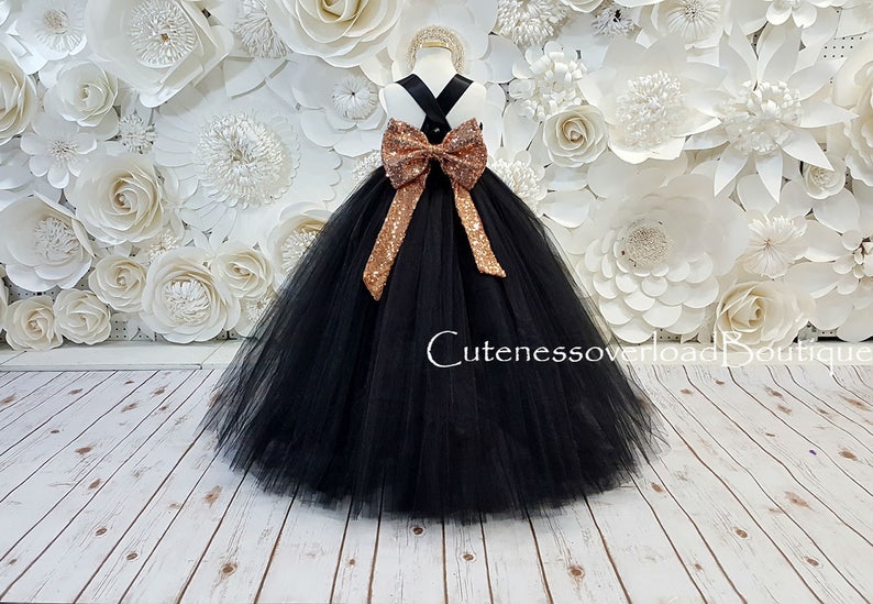 Black Dress-Black Fancy Tutu Dress-Black Flower Girl Tutu Dress-Black Girls Dress-Black Tutu Dress-Black Wedding Dress-Black Baby Dress