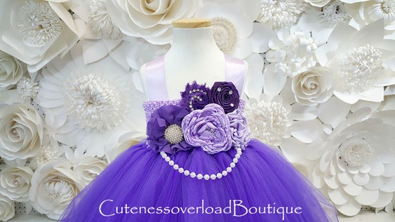 regency purple flower girl dresses