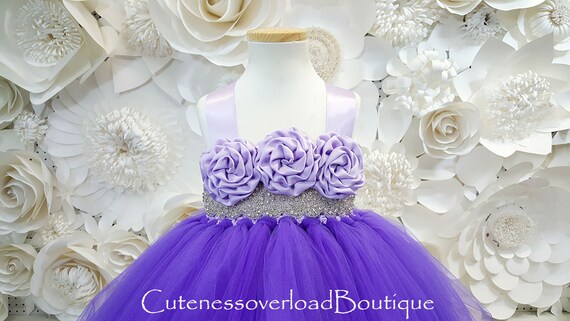 regency purple flower girl dresses