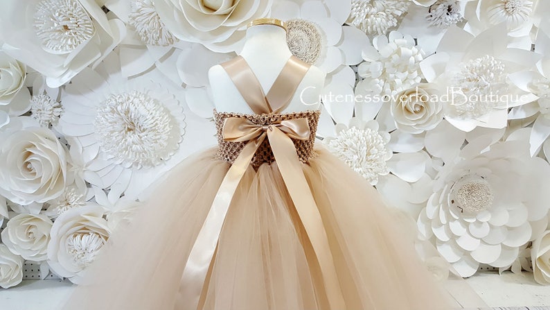 Champagne Wedding Tutu Dress-Champagne Tutu Dress-Champagne Tutu Dress-Champagne Flower Girl Tutu Dress-Flower Girl Tutu Dress-Champagne