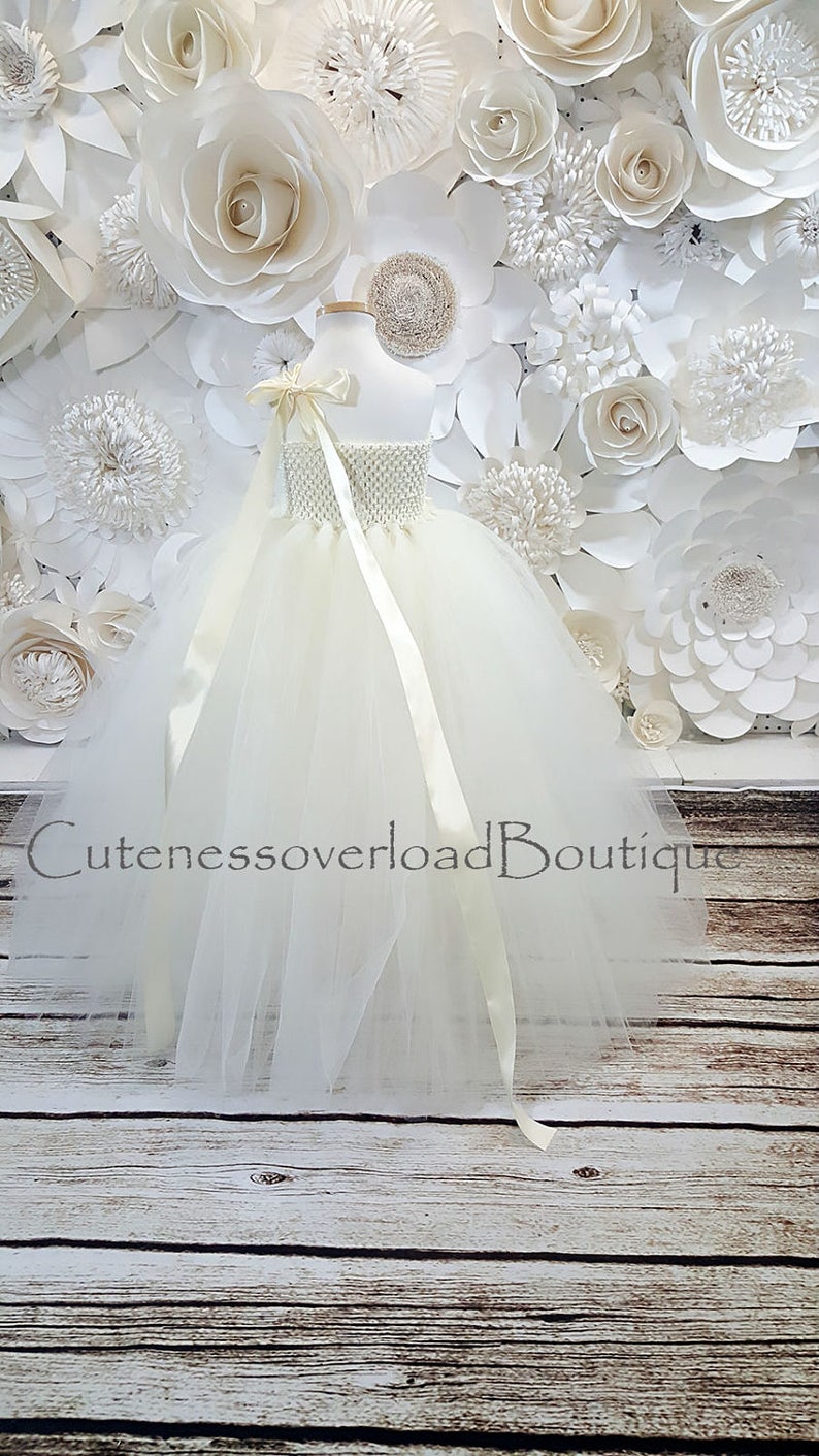 Ivory Flower Girl Tutu Dress-Ivory Tutu Dress-Ivory Tutu Dress.Flower Girl Tutu Dress-Wedding Tutu Dress-Birthday Dress.