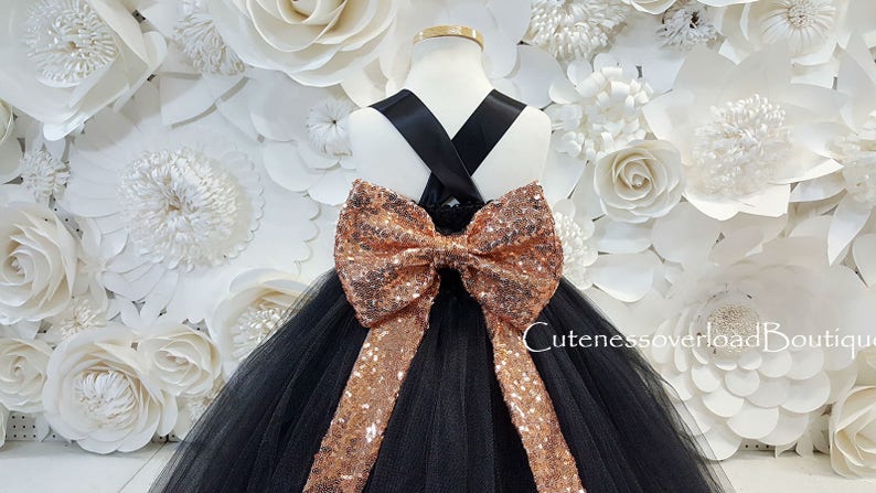 Black Dress-Black Fancy Tutu Dress-Black Flower Girl Tutu Dress-Black Girls Dress-Black Tutu Dress-Black Wedding Dress-Black Baby Dress