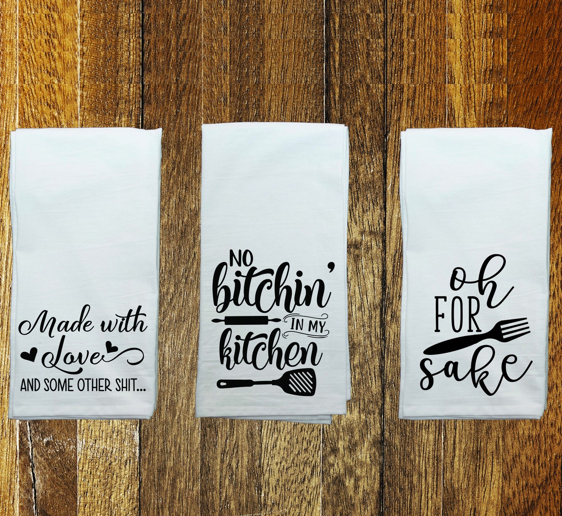 Funny Towels Kitchen Towel 32 Kitchen Design Puns Flour Etsy