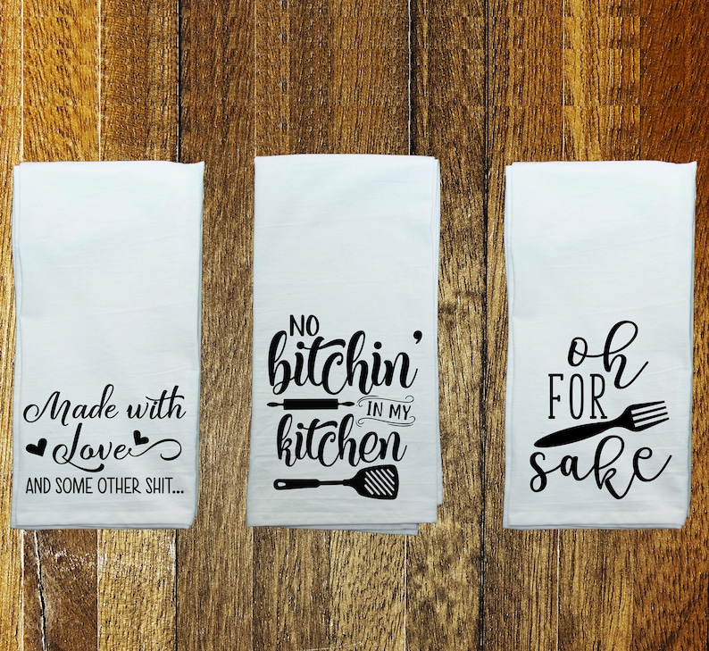 Funny Towels Kitchen Towel 32 Kitchen Design Puns Flour Etsy