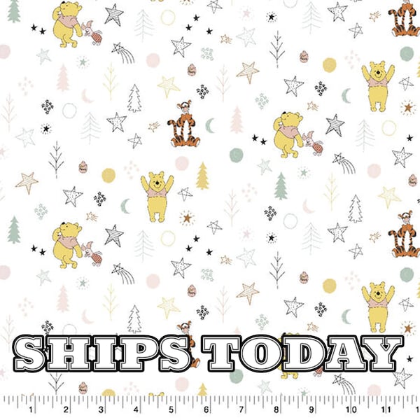 Disney Winnie the Pooh And Friends 100% Cotton Fabric, Fat Quarter, By The Yard, Quilting, Pillowcases, Home Decor, Face Masks SHIPS TODAY