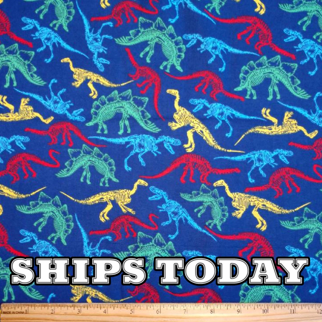Multi Color Dinosaurs 100% Cotton Fabric, Fat Quarter, by the Yard ...
