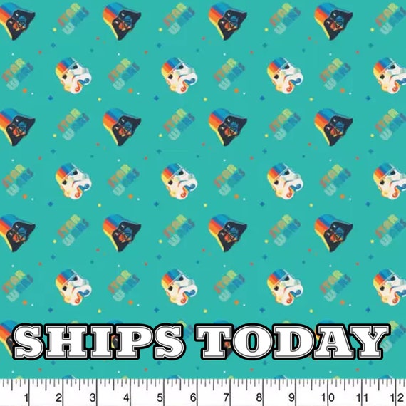 Star Wars Darth Vader Stormtroopers Empire Helms 100% Cotton Fabric, Fat  Quarter, Turquoise By The Yard Cotton Fabric Face Masks Ships Today