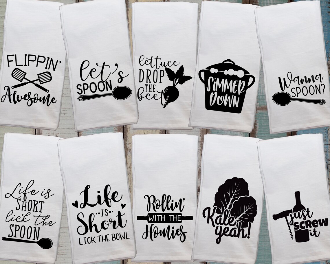 Funny Kitchen Towels Kitchen Towels Flour Sack Kitchen Etsy