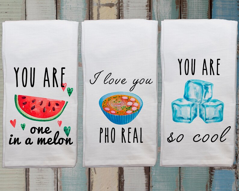 Funny Dish Towels / Foodie Gift / Unique Kitchen Towels / Gift Etsy