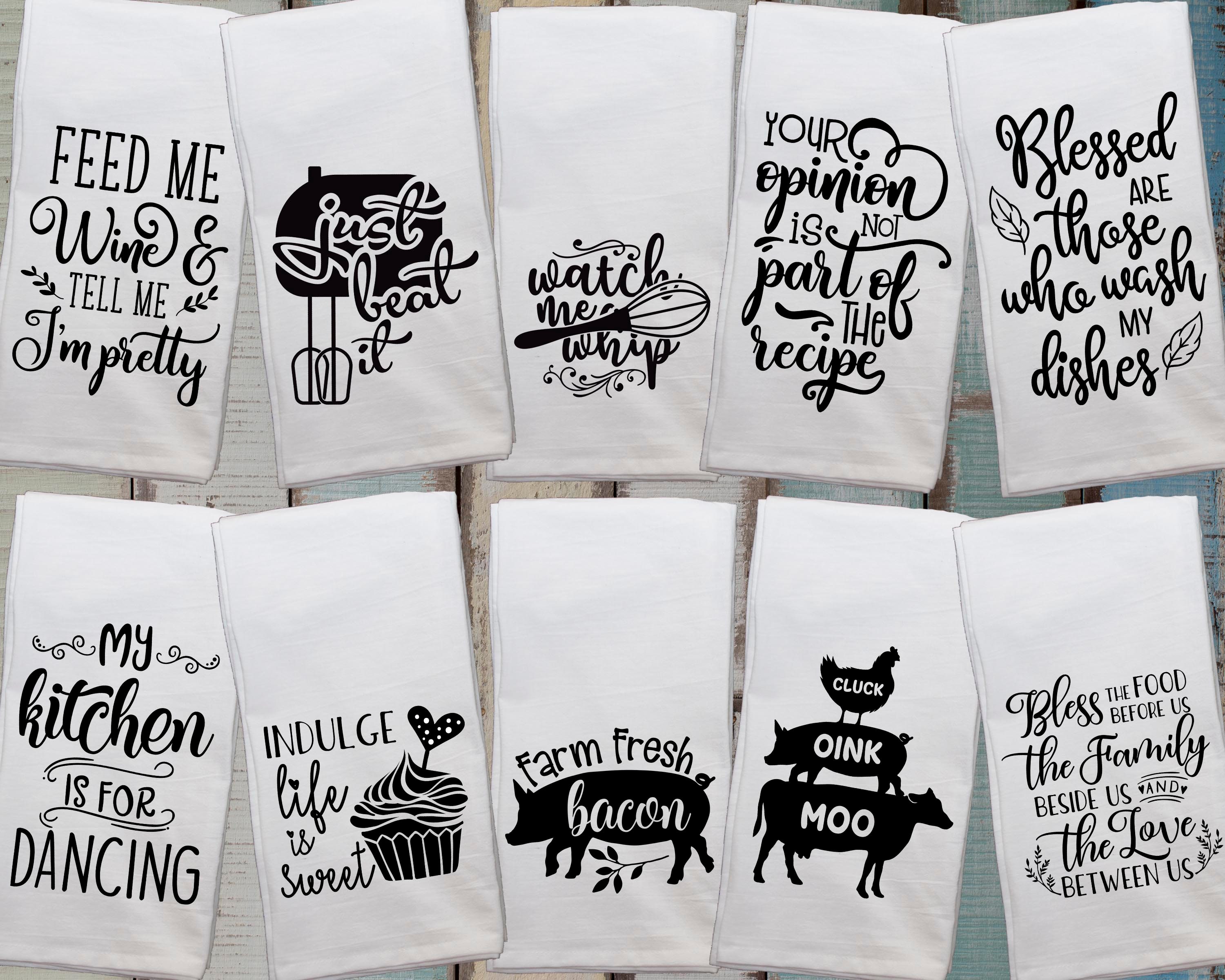 Funny Kitchen Flour Sack Towels - Individual