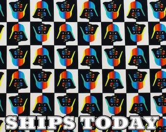 Star Wars Rainbow Darth Vader 100% Cotton Fabric, Fat Quarter, By The Yard Empire Dark Side Prism Cotton Fabric Quilts Bedding Ships Today