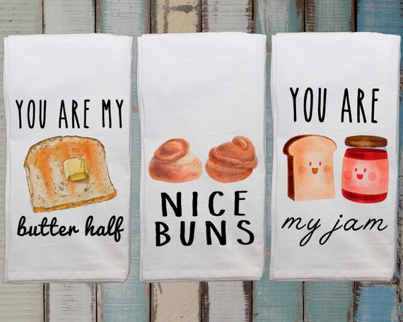 Funny Kitchen Towel Foodie Gift Cute Dish Towel Gift for Wedding Shower  Funny Hostess Gift Kitchen Decor Housewarming Gift 