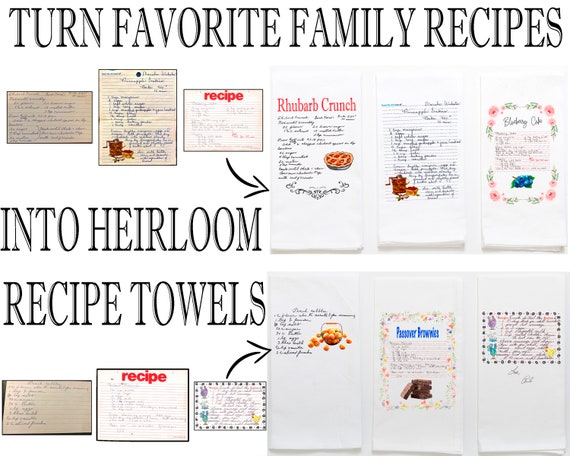 Recipe Dishtowel Kitchen Gifts Grandma's Recipe Dad's Recipe Flour Sack Towel Mom's Recipe Mother's Day Handwritten Recipe Towel
