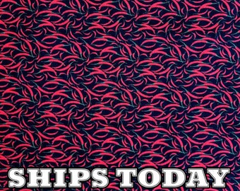 Hot & Spicy Chili Peppers 100% Cotton Fabric, Fat Quarter, FQ, By The Yard, Garden Spice Pepper Food Fabric for Bandanas SHIPS TODAY