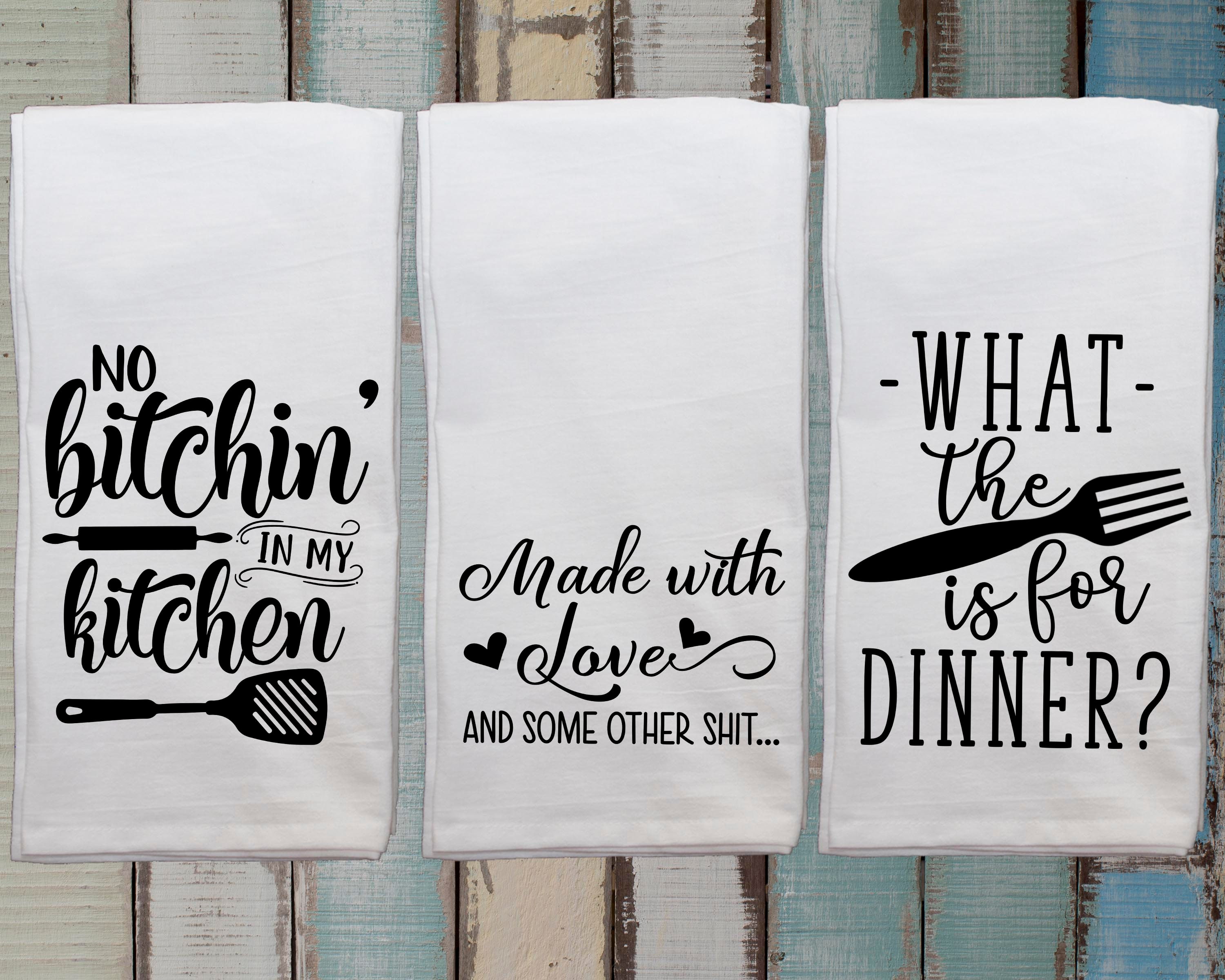 Funny Towels, Kitchen Towel, 32 Kitchen Design Puns, Flour Sack, Funny Kitchen  Towel, Dish Towel, Tea Towel, Hostess Gift, Song Lyric Towel 