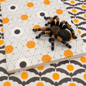 Eco friendly, recycled spooky Halloween wrapping paper in A3 sheets 11.7 x 16.5, Risograph printed Bat Moon pattern image 6