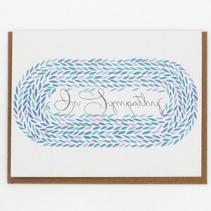 Carte de sympathie - Carte de condoléances minimaliste avec couronne florale