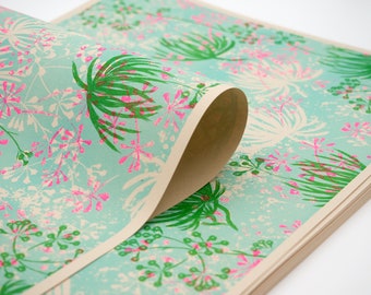 Papier pour impression risographe, motif Marettimo, 27 x 43 cm - papier recyclé respectueux de l'environnement imprimé avec des encres végétales