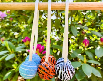Striped Ladder Ball Bolas, Ladder Toss Bolas, Replacement Tiger Bolas for Redneck Golf, Lawn Game Striped Golf Ball Bolas, Outdoor Games