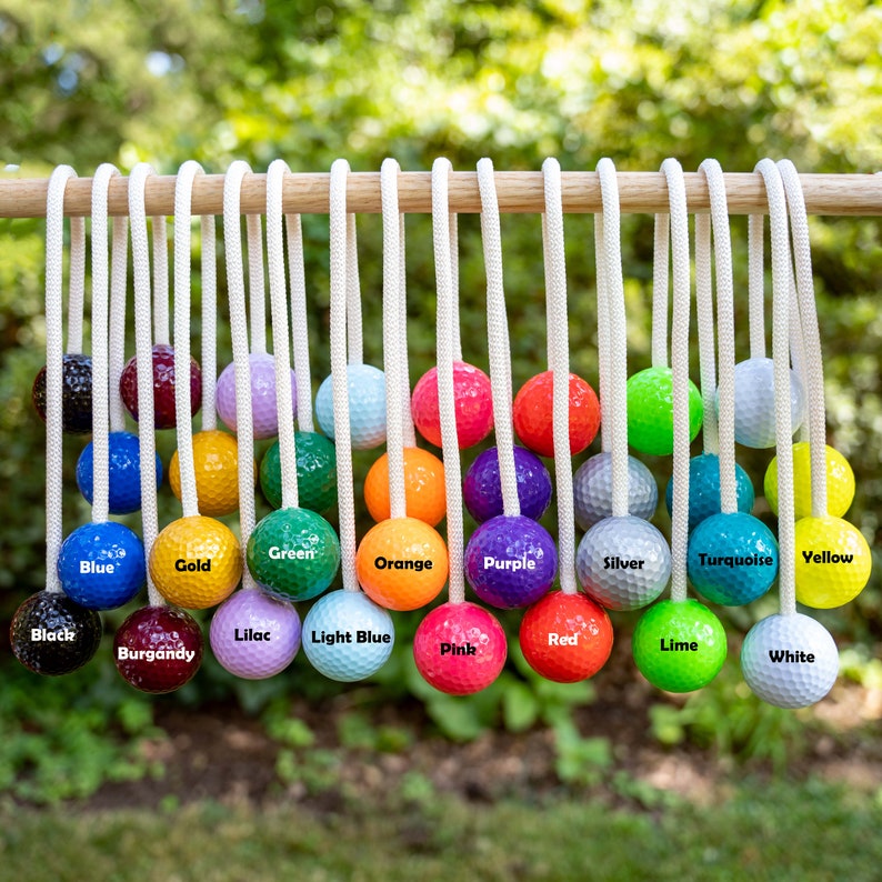 Six Ladder Ball Bolas, Ladder Toss Bolas, Replacement Bolas for Redneck Golf, Golf Ball Bolas, Outdoor Games, Lawn Game Golf Ball Toss image 2
