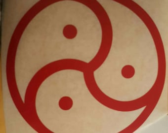 8 inch vinyl triskelion decal (BDSM Logo)