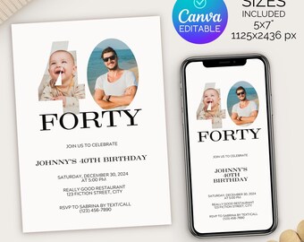 40th birthday invitation template with pictures, look who's 40 birthday invite, 40th birthday evite, invite template for 40th birthday party