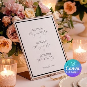 Our Love Story Relationship Timeline Sign Template, Our Love Story Timeline, Modern Wedding Decor, Printable Love Story Signage for Wedding