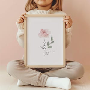 Impression de naissance d&#39;art de chambre d&#39;enfant avec des fleurs, impression de naissance de chambre d&#39;enfant, affiche de chambre d&#39;enfant avec des statistiques de naissance, impression de nom personnalisé, art de chambre de bébé personnalisé