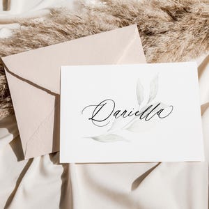 Tarjeta personalizada para toda ocasión con eucalipto, tarjeta de fiesta nupcial, tarjeta para ser mi madrina, tarjeta para ser mi dama de honor, tarjeta para ser mi dama de honor