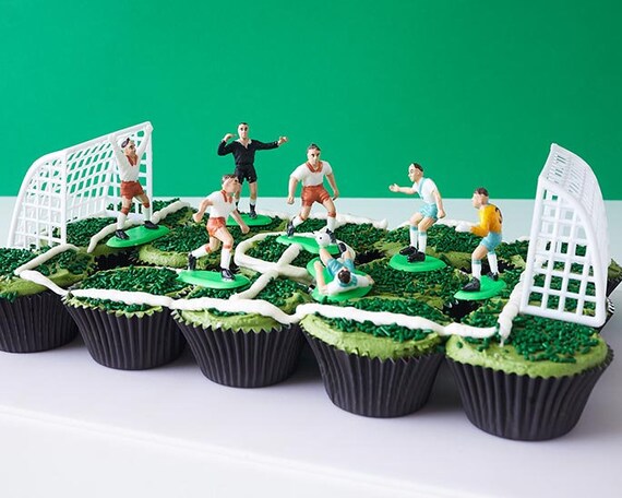 Soccer Team Cupcake Toppers Kit 7 Soccer Players 1 Etsy