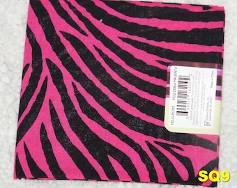 May include: Pink and black zebra print fabric with a label that reads "MD-G-PC729 PCQ ZEBRA MAGENTA" and a barcode. The label also includes care instructions and the text "Made in China".