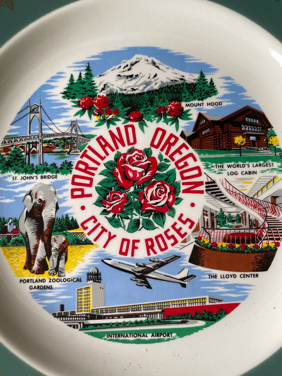 Nostalgic Portland Oregon Souvenir Plate Etsy