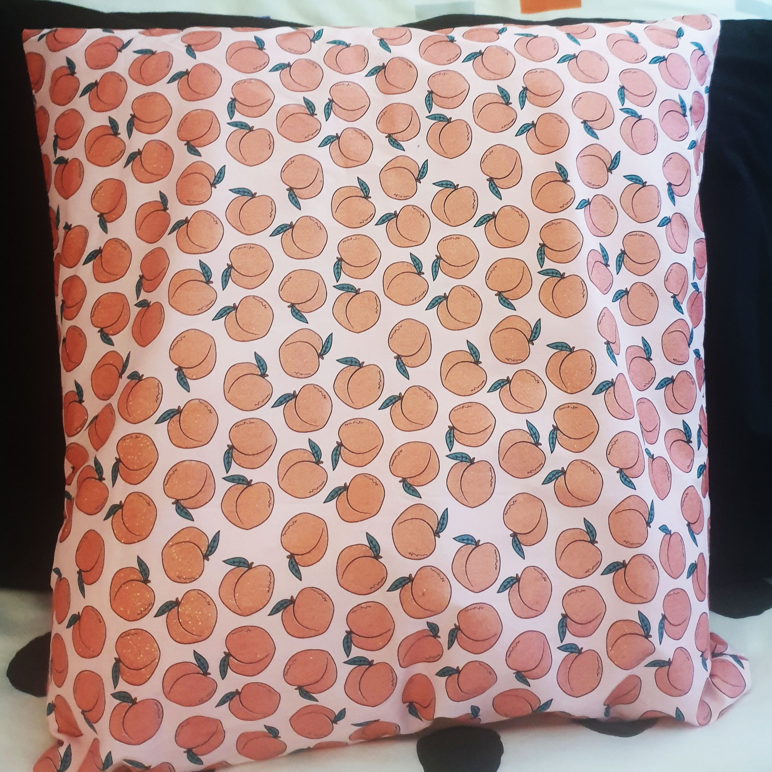 peach fruit cushion