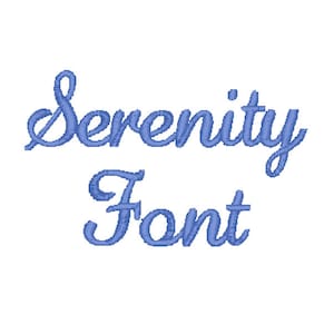 1&quot; Serenity Script Machine Embroidery Font, Cursive Fancy File, Instant Download (PES, DST, and MORE)