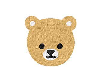Teddy Bear Face Machine Embroidery Design – Instant Download (PES, DST, and MORE)