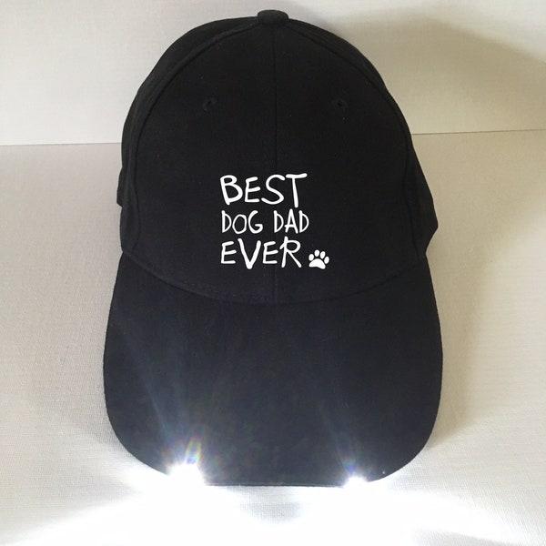 Best dog dad ever cap with LED lights -Dad cap-Led cap-Lighted hat cap -Headwear -Gift for dad- Father's day gift-Christmas gift dog cap