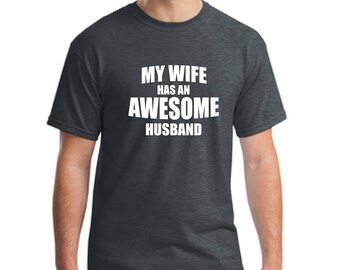 Esposo regalo camiseta, regalo para los hombres, aniversario regalo marido, boda regalo camiseta hombres, marido camiseta, mejor camisa de marido, marido impresionante