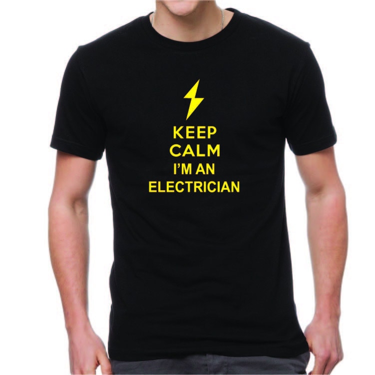 T-shirt Humour Électricien - Keep Calm Spark - Fruit Of The Loom - Neuf Sans étiquette