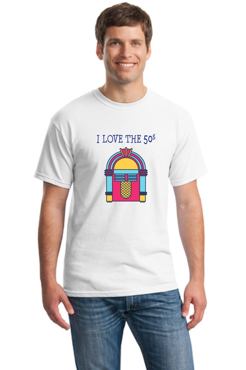 Men's t-shirt gift I love the 50s Husband gift 50's t-shirt gift Jukebox 50s t-shirt gift-Father's day gift-Anniversary gift shirt-Unisex image 3