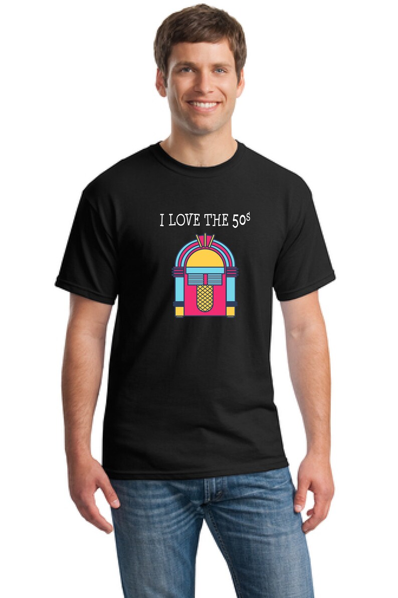 Men's t-shirt gift I love the 50s Husband gift 50's t-shirt gift Jukebox 50s t-shirt gift-Father's day gift-Anniversary gift shirt-Unisex image 2