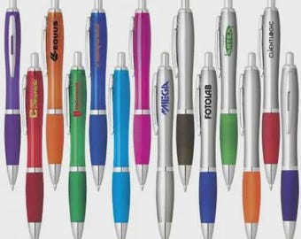 Bulk Custom Pens - Screen Printed Personalized pen - promotional marketing custom pen with text and your logo
