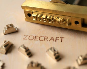 26 Interchangeable Alphabet Letter stamp with T-slot holder/Customized Brass stamp/Leather stamp/Wood stamping