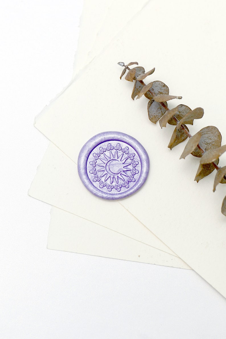 Sun and Moon wax seal stampSun and Moon sealing stamp wax sealing kit Custom wedding sealsinvitation seal