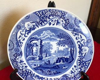 Vintage Spode Blue Italian Cake Platter, 11" Pristine Server