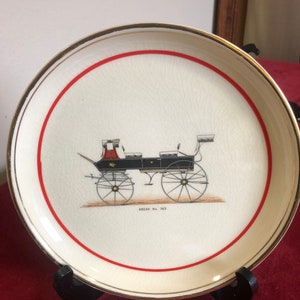 Hyalyn porcelain Horse carriage Plates, set/2. Break Carriage, Excellent Condition