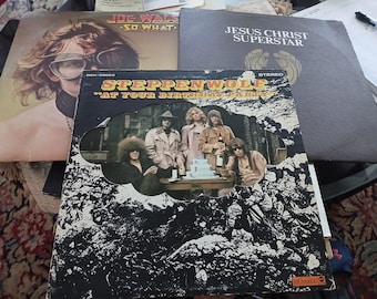 クラシックロックのレコードセット – ステッペンウルフ、ジョー・ウォルシュ、ジーザス・クライスト・スーパースター – 状態の良いレコード盤 + オリジナルスリーブ