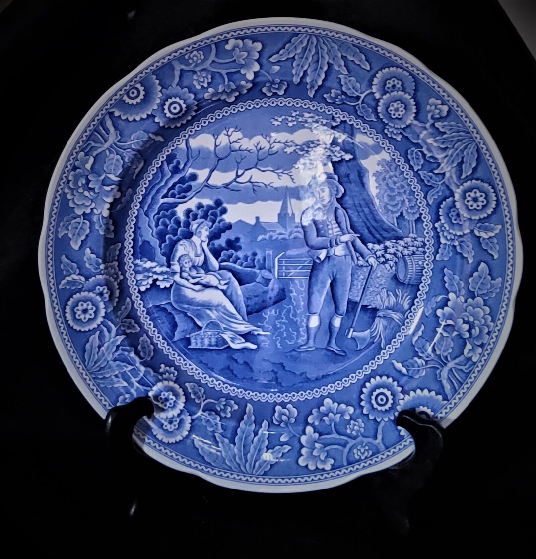 Spode Blue Collection. Woodman. Made in England. First Etsy